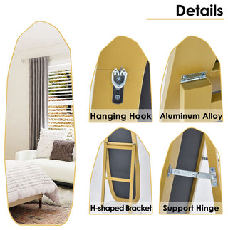 Easly 21x64 Diamond Shaped Irregular Floor Mirror, Gold