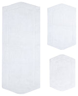 Waterford Collection Tufted Bath Rug, 3-Piece Set With Runner, White