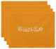 18"x14" Happy Smile, Word Print Placemat, Yellow, Set of 4