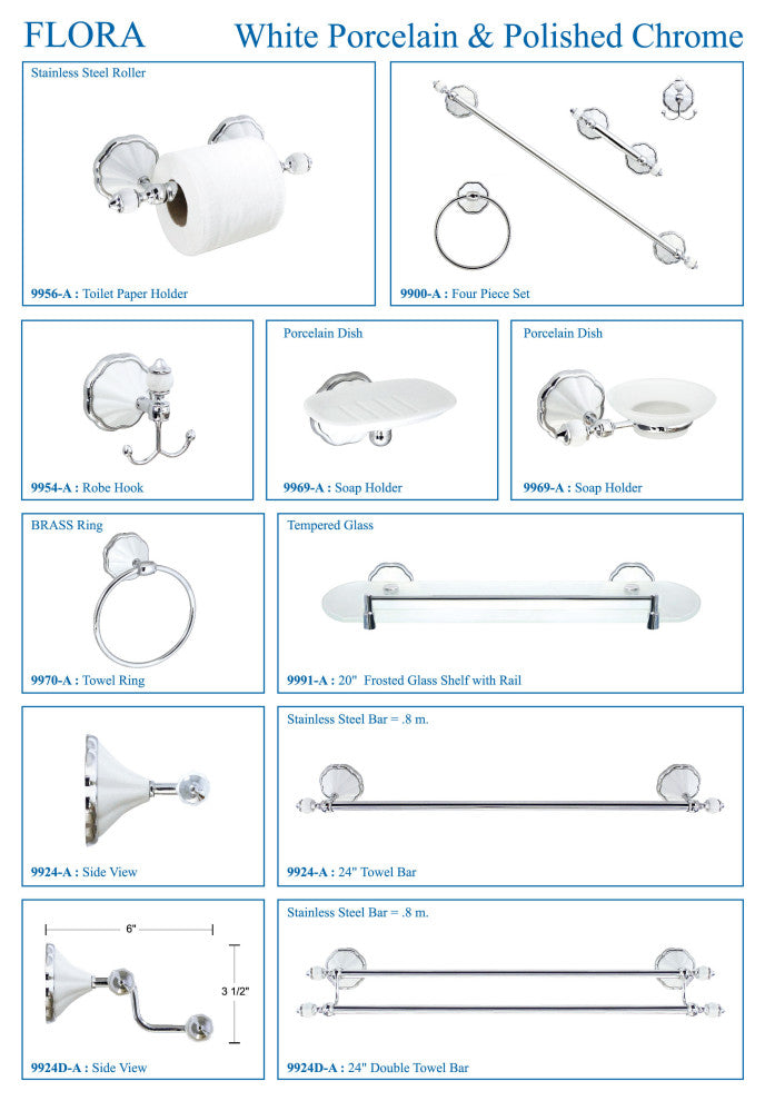 MODONA's 24" Double Towel Bar Flora Series