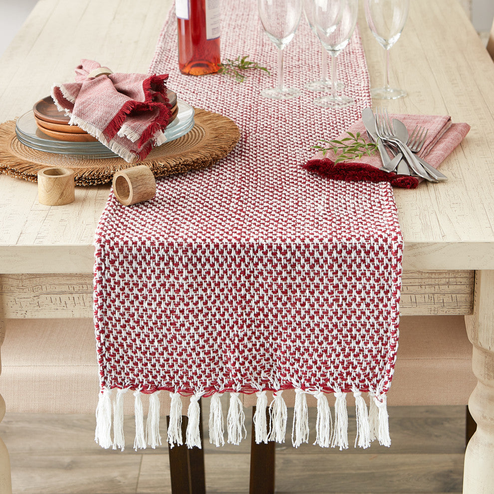 Tango Red Woven Table Runner 15x72