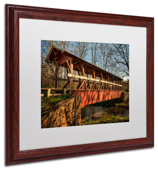 'The Colvin Covered Bridge' Matted Framed Canvas Art by Lois Bryan