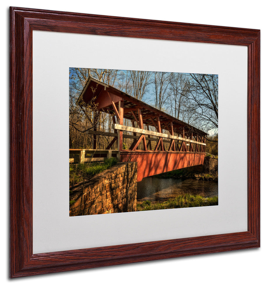 'The Colvin Covered Bridge' Matted Framed Canvas Art by Lois Bryan