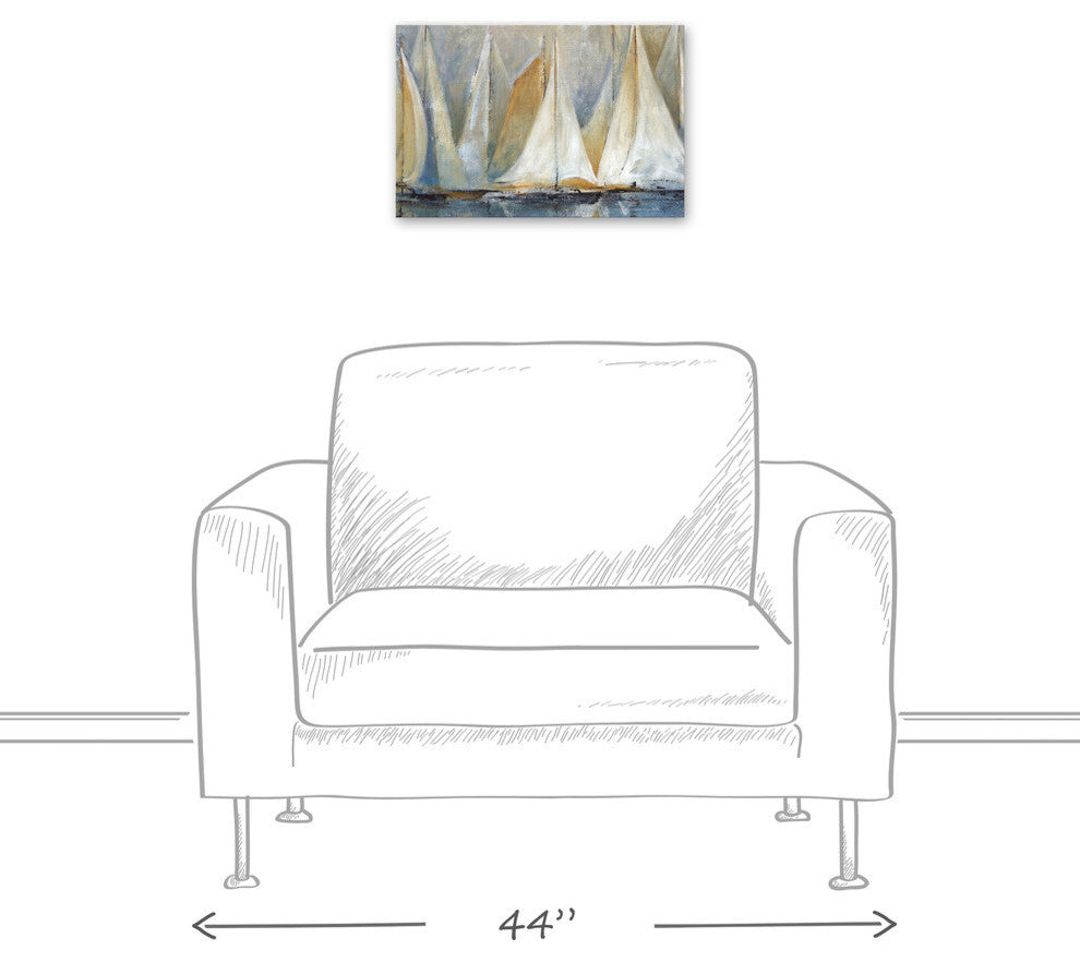 "Sailboats On Water" Canvas Wall Art, 12"x18", Unframed
