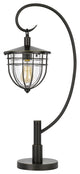 Benzara BM272201 30" Metal Down bridge Lantern Table Lamp, Bronze Black