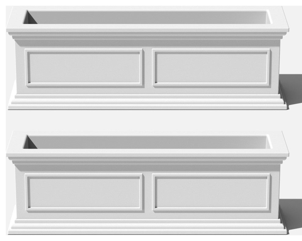 Brixton Planter Box, 36", White, 2 Pack