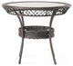 GDF Studio Gaviota 34" Round Outdoor Wicker Dining Table