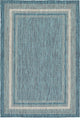 Unique Loom Teal Soft Border Outdoor 4' 0 x 6' 0 Area Rug