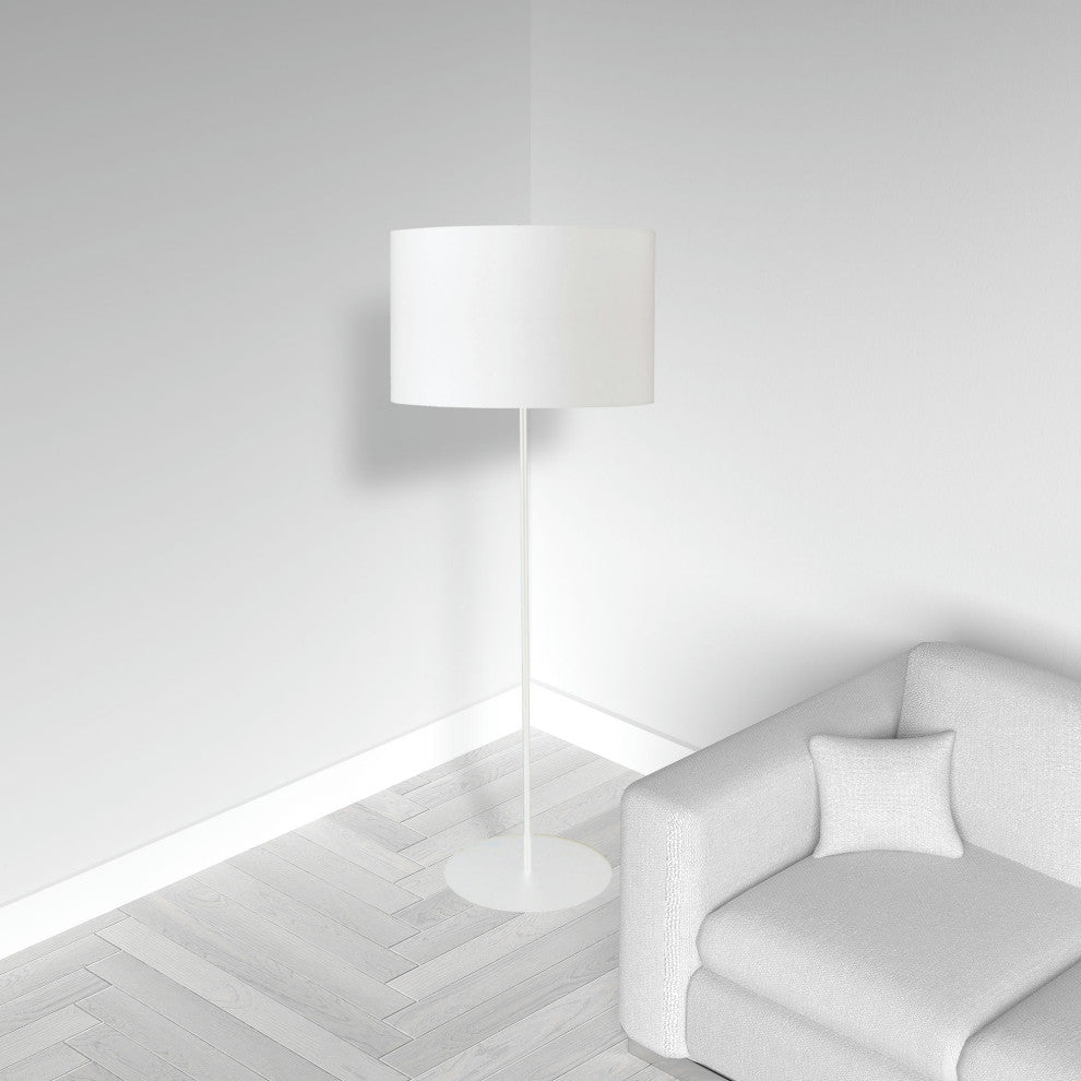 1LT Drum Floor Lamp w/ White Shade
