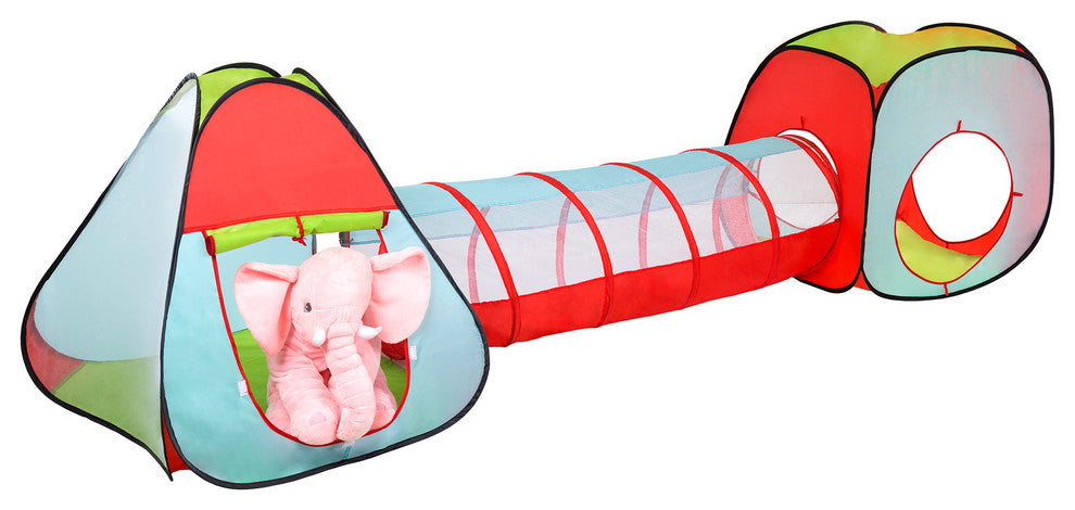 Kids Tent, Cube, and Tunnel, Pop Up Playhouse Hut Foldable, Carrying Bag