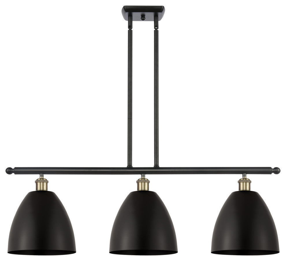 Ballston Dome Island Light, Black Antique Brass, Matte Black