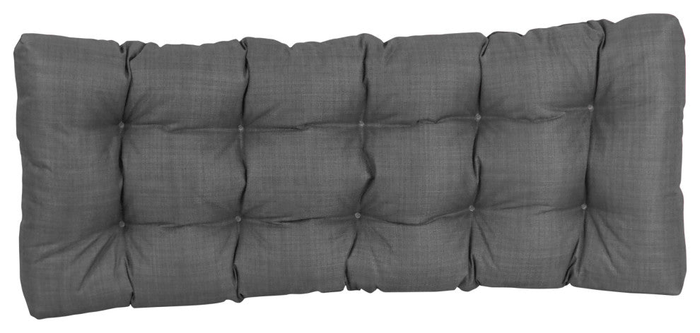 46"X19" Tufted Solid Outdoor Spun Polyester Loveseat Cushion, Cool Gray