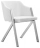 Set of Two White Faux Leather Modern Dining Chairs
