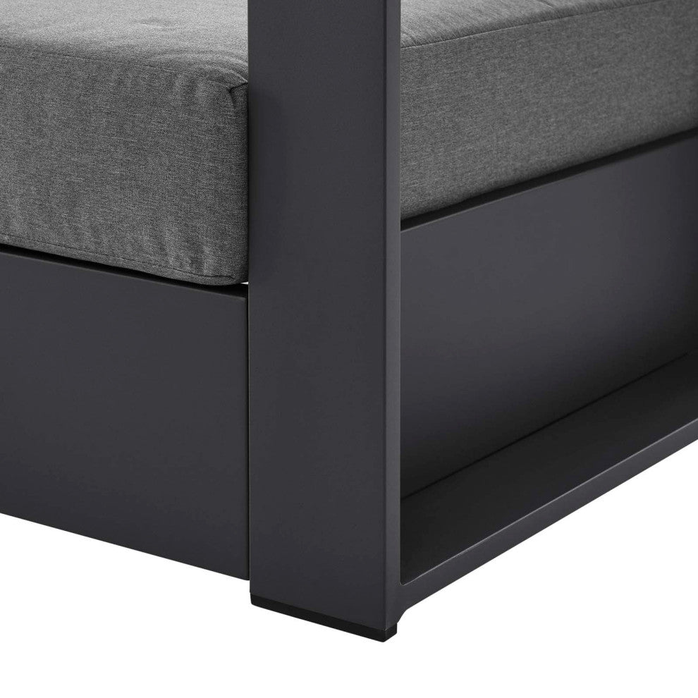 Brentwood Outdoor Patio Powder-Coated Aluminum Armchair, Charcoal