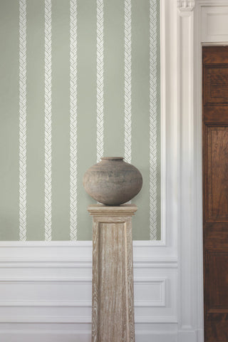 Braided Stripe Green Wallpaper