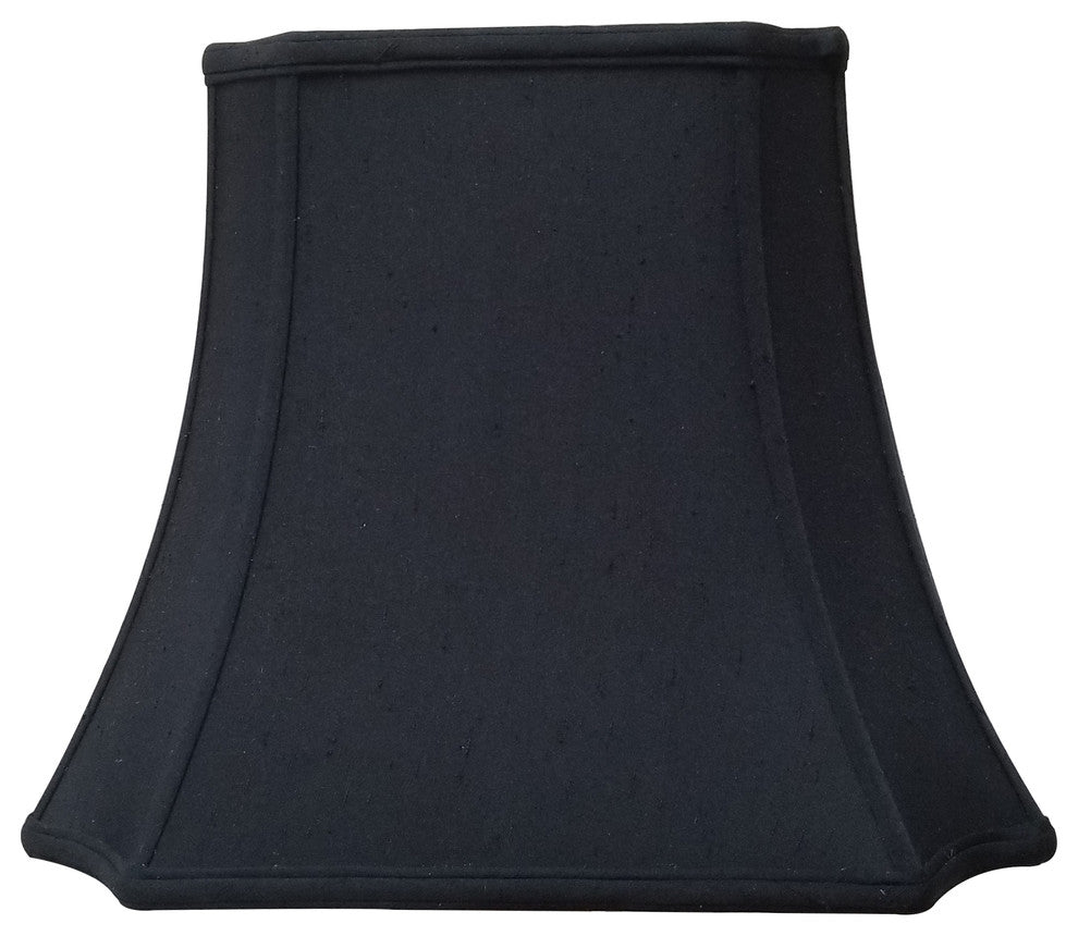 Royal Designs Rectangle Inverted Cut Corners Lamp Shade, Black, 15x15x12.5