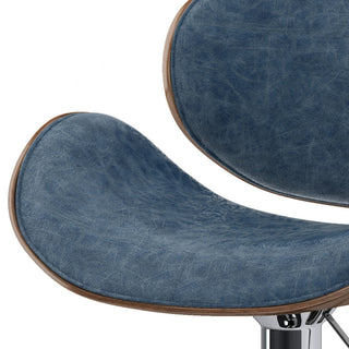 Marana Bentwood Adjustable Swivel Bar Stool, Distressed Blue