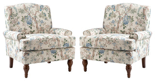 Trasitional Armchair with Solid Wood Legs Set of 2, Bird