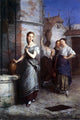 Juan Antonio Gonzalez Margarita at the Fountain Gallery Wrapped Canvas Print