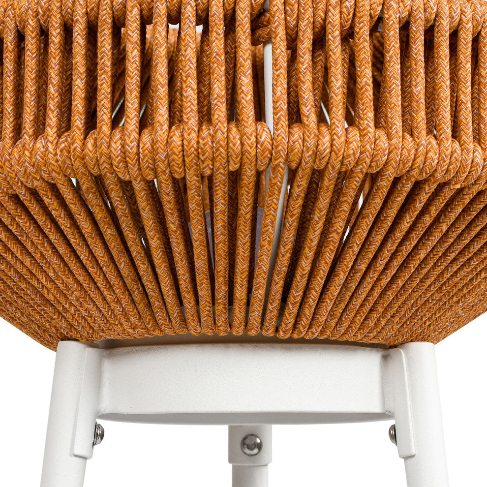 Nova Outdoor Patio Floor Lantern with USB Rechargeable LED Light, Heathered Orange