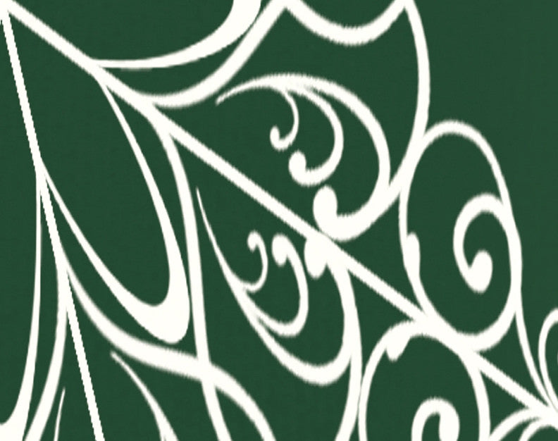 Snowflake Holiday Geometric Print Kitchen Towel, Dark Green