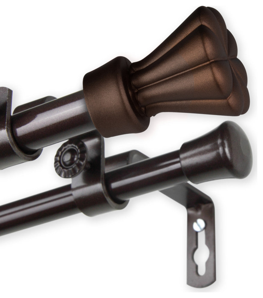 Pasha 5/8" Double Curtain Rod Cocoa