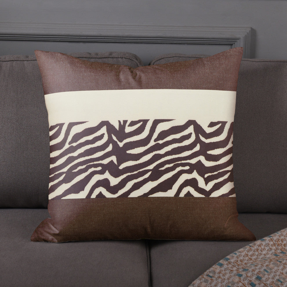 Dann Foley Square Linen Cushion Zebra Print Upholstery