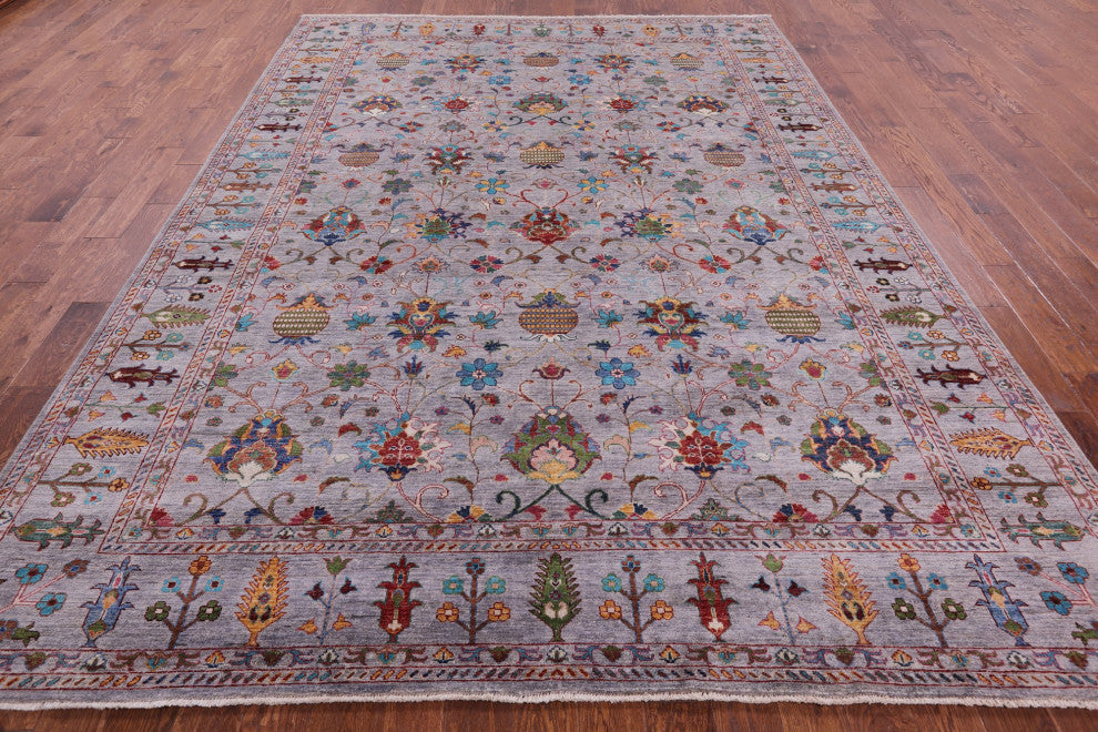 8' 9" X 12' 1" Persian Tabriz Hand Knotted Wool Rug Q9655