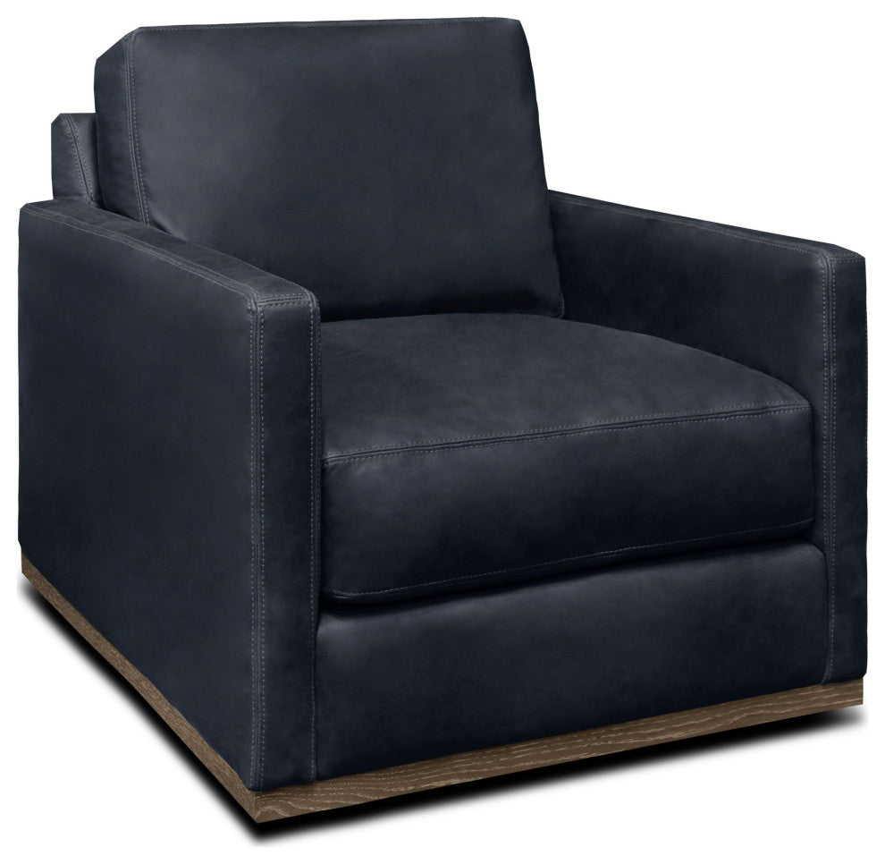 Monterrey 30.5" Wide Upholstered Swivel Chair, Napa Admiral