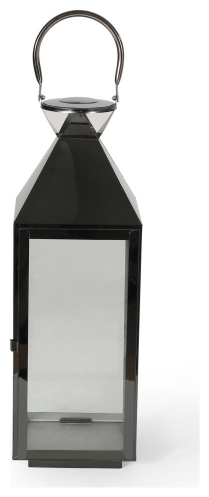 Roxanne Stainless Steel Lantern Set, Black