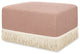 Crawford Gliding Ottoman, Boucle with Tassel Fringe, Rose
