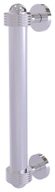 8" Door Pull With Groovy Accents, Polished Chrome