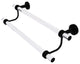 Pacific Beach 36" Double Towel Bar with Groovy Accents, Matte Black