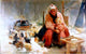 Cecilio Pla y Gallardo Jugando en el Patio, 18"x27" Wall Decal