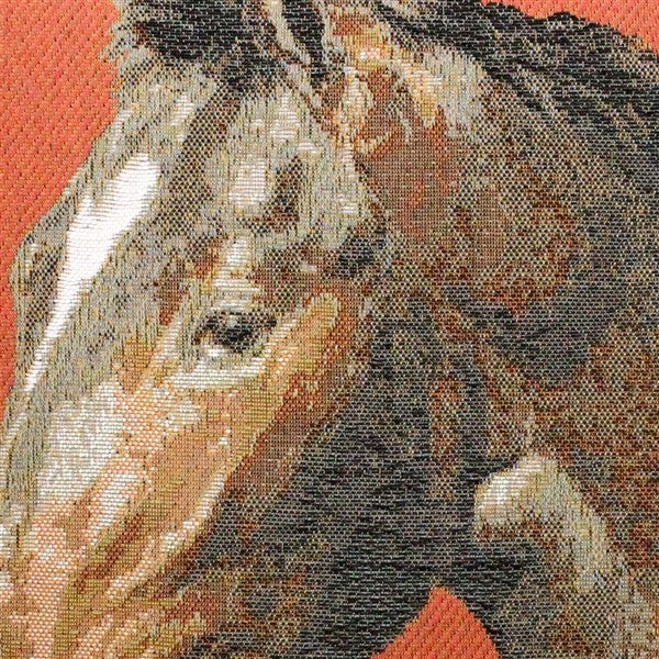 Horse Head French Tapestry Throw Pillow