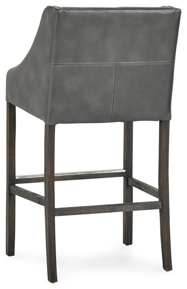 Castaic Stool by Kosas Home, Charcoal Gray, Bar Height