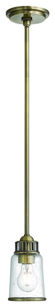 Livex Lighting Lawrenceville Light Mini Pendant, Antique Brass