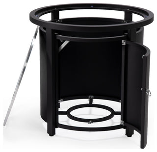 LeisureMod Walbrooke Patio Round Tank Holder, Black