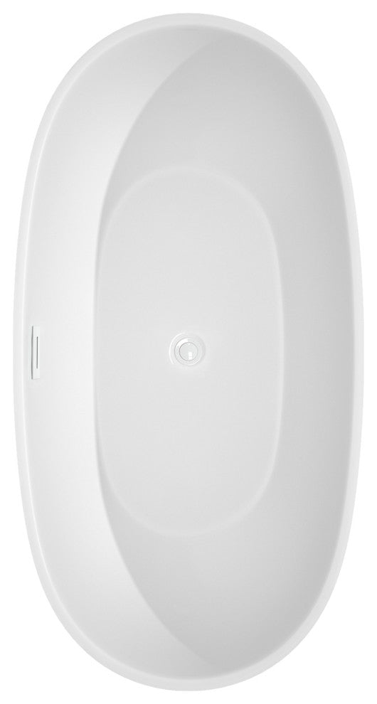 Juno Freestanding Bathtub, Shiny White Trim, 63", No Faucet
