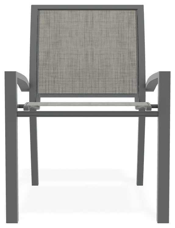 Kendall Sling Stackable Outdoor Dining Chair, Smoke/Graphite