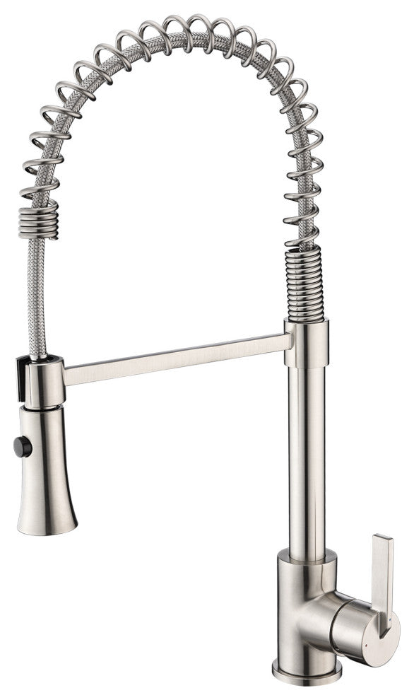 Luxier KTS13-T Single-Handle Pull-Down Sprayer Kitchen Faucet, Brushed Nickel