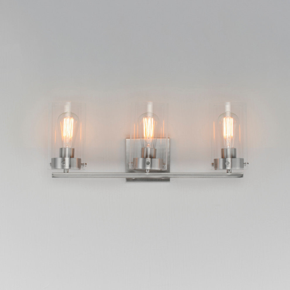 Maxim 12403CL Pinn 3 Light 21"W Vanity Light - Satin Nickel