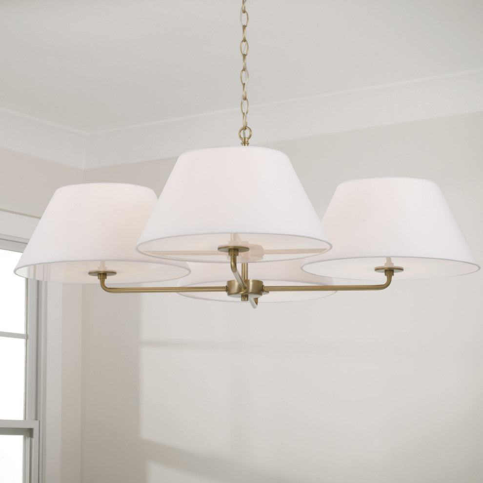 Capital Lighting 453241 Parson 4 Light 39"W Chandelier - Matte Brass