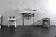 Kingston Brass LMS36MB8 36" Carrara Marble Console Sink, Legs