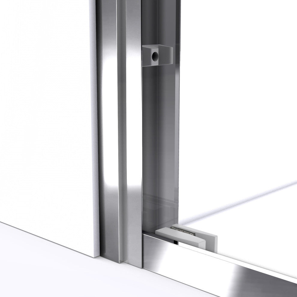 DreamLine Bypass Sliding Shower Door and Single Threshold Base, DL-6952L-01CL