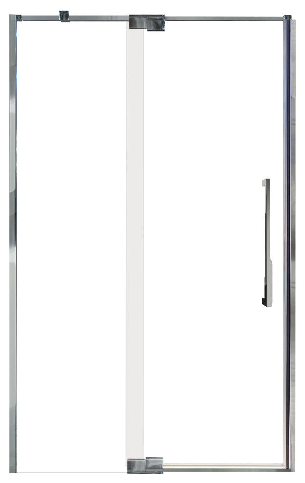 Transolid Irene 48"W x76"H Pivot Shower Door in Polished Chrome with Clear Glass