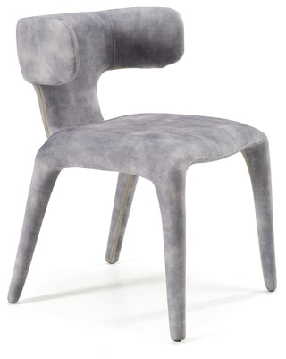 Modrest Saehee Modern Grey-Blue Velvet Dining Chair
