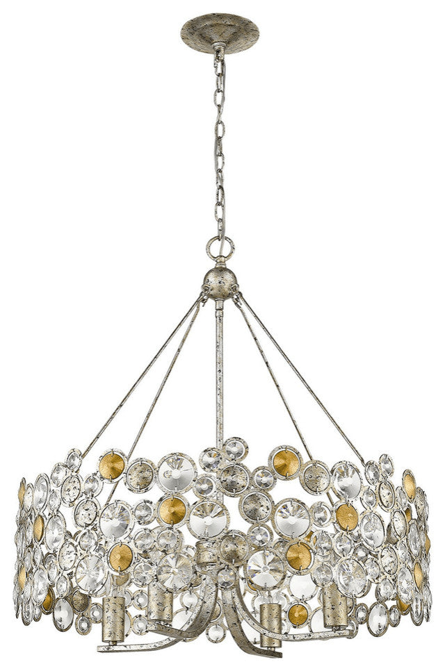 Vitozzi 4-Light Antique Silver Leaf Chandelier