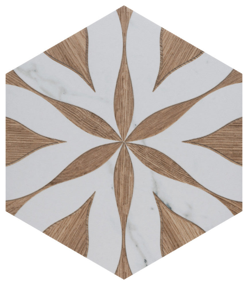 Llama Flower Loire Noce Porcelain Floor and Wall Tile