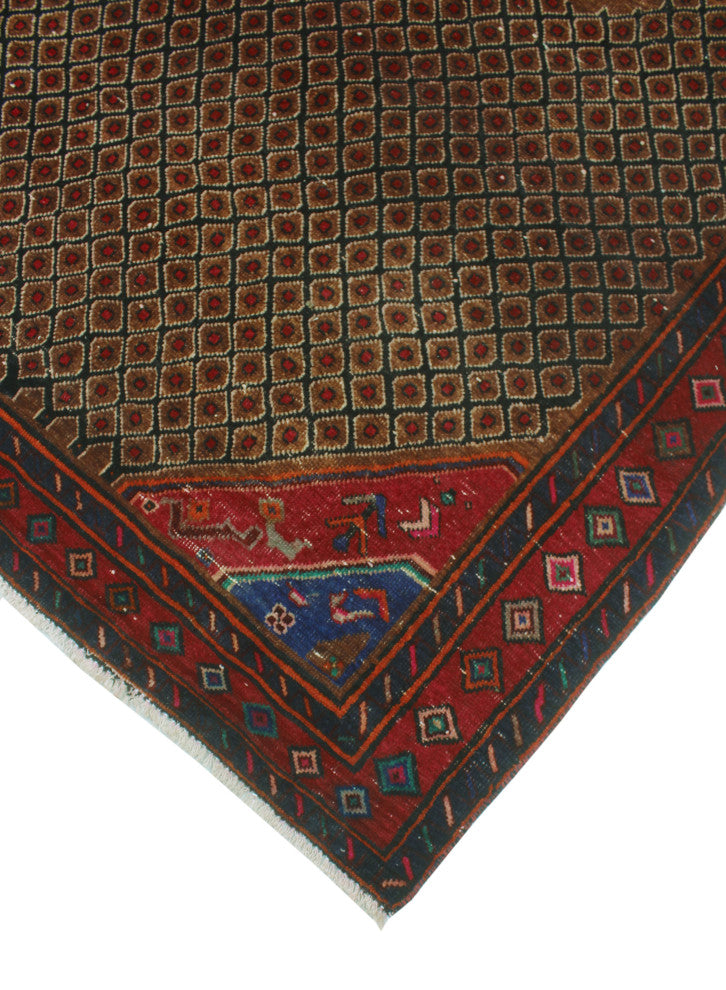 Fine Vintage Distressed Kwabena Brown Rug